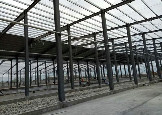 6000㎡ उद्योग इस्पात संरचना कार्यशाला निर्मित फ्रेम फैक्टरी भवन