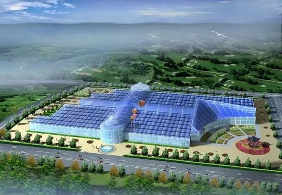 लाइटवेट स्टील साइटसीइंग वेनलो ग्लास ग्रीनहाउस रेस्तरां कस्टम आकार