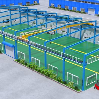 गर्म लुढ़का हुआ एच सेक्शन स्टील बीम स्टील संरचना गोदाम Q355B स्टील के साथ