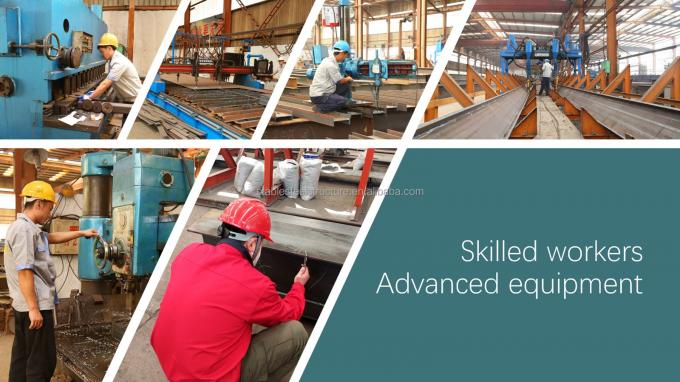 ग्रिड प्रीफैब्रिकेटेड मेटल वेयरहाउस बिल्डिंग बड़े स्पैन आईएसओ 9 001 0