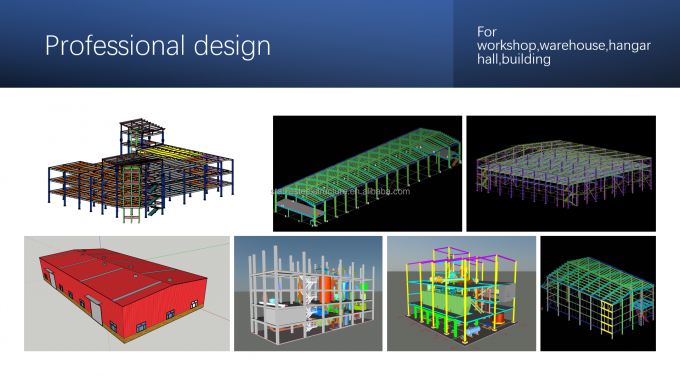 ग्रिड प्रीफैब्रिकेटेड मेटल वेयरहाउस बिल्डिंग बड़े स्पैन आईएसओ 9 001 1